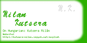 milan kutsera business card